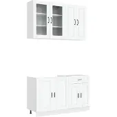 vidaXL Keukenelement PORTO, 4 stuks, wit, houtvezel