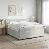 vidaXL Boxspringbed met matras Lichtgrijs 140 x 190 cm Fluweel