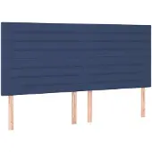 vidaXL Hoofdbord blauw 180x5x118/128 cm stof