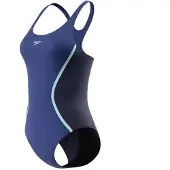 Speedo Solid Splice Medalist Swimsuit Blauw 40 Vrouw