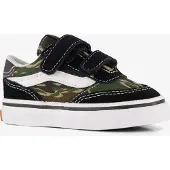 Vans Brooklyn LS leren suède camouflage sneakers - zwart/groen Camouflage - maat 24