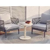Beliani VITTUONE - Tuinsalontafel - Beige - Gepoedercoat staal