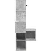vidaXL Muur Hoekplank Betongrijs 48 x 48 x 120 cm Bewerkt hout