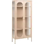 Beliani FOXTON - Vitrinekast - Beige - Staal