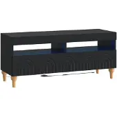 vidaXL 3-delige LED TV-kast Zwart Bewerkt hout