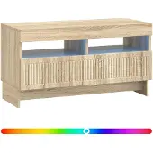 vidaXL LED tv-meubel ALKMAAR 81 x 35 x 43 cm Sonoma Eiken Bewerkt hout