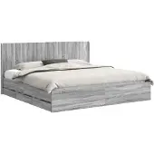 vidaXL Bedframe met opbergruimte en hoofdbord Grijs Sonoma