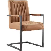 Pronto Wonen Eetkamerstoel Parantino - Bruin - Stof - Frame -