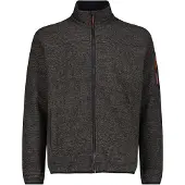CMP - Jacket Jacquard Knitted 38H2237 - Fleecevest 52, zwart/grijs