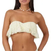 Brave Soul Dames/Dames Crochet Bandeau Bikini Top (Geel)