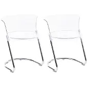 Beliani OSHKOSH - Set van 2 eetkamerstoelen - Transparant - Synthetisch