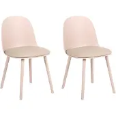Beliani ANKENY - Set van 2 eetkamerstoelen - Beige - Kunstleer
