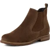 Tamaris Chelsea-laarsjes voor dames, leren enkellaarsjes 1-25056-41-381, dames, bruin