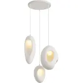 QAZQA Japandi hanglamp wit met kap organisch 3-lichts - Moonstone