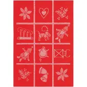 Ekelund Linneväveri Adventruta keukenhanddoek 35x50 cm Rood