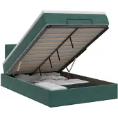 vidaXL - Ottoman - bed - met - matras - Donkergroen - 120 - x - 200 - cm - Fluweel