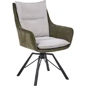 Beliani ANNEBERG - Fauteuil - Donkergroen/Lichtgrijs - Chenille