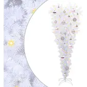 Syfax Kunstkerstboom met voet, wit, 120 cm, gemaakt van PVC en staal