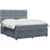 vidaXL Boxspringbed met matras, donkergrijs, 180 x 200 cm, fluweel