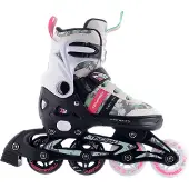 Tempish Rolschaatsen - Dusty Girl 2 - Aanpasbaar - Wit/Zwart - - 33/36 - Rolschaatsen