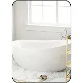HOMCOM Badkamerspiegel-Glas, Metaal-70L x 50B x 2,5H cm-Zwart