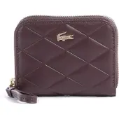 Lacoste Leer portemonnee Zip Coin Wallet Oxalis wijnrood