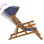 vidaXL Ligstoel 4 pcs 3 Positie massief eucalyptushout Blauw