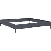 vidaXL Plantenbak verhoogd 100x100x18,5 cm staal antracietkleurig