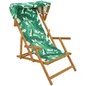 vidaXL Ligstoel, 3 standen, massief eucalyptus hout, bladmotief