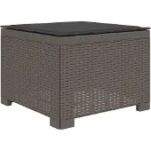 vidaXL Eén-zits Tuin Sofa met Kussen Rieten Look PP Lichtgrijs