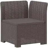 vidaXL 6-Zits Tuinbank Rattan uitstraling PP Lichtgrijs