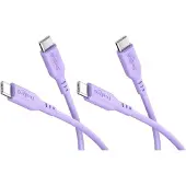 Goobay Set of 2 USB-C silicone cables, 1.5 m, purple