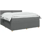 vidaXL Boxspringbed met matras Donkergrijs 140 x 200 cm Stof