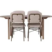 Ebuy24 Andy eethoek eettafel naturel 4 stoelen beige.