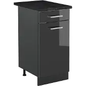 Vicco Keukenonderkast R-Line Antraciet Hoogglans/Antraciet 40 cm antraciet werkblad, Model 61014