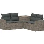 vidaXL Bankstel 5 st Grijs en Donkergrijs 179 x 179 x 85 cm