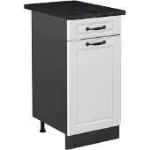 Vicco Keukenonderkast R-Line, Wit landelijk/Antraciet, 40 cm antraciet werkblad