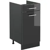 Vicco Keukenonderkast R-Line, Antraciet Hoogglans/Antraciet, 40 cm zonder werkblad