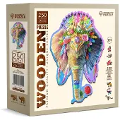 Wooden City Wooden.City houten puzzel - kleurrijke olifant - 250 stukjes.