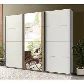 Wimex Schuifdeurenkast Bern, garderobekast, 225 cm, wit, artisan eikenhout