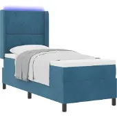 Syfax Boxspringbed met LED-stripverlichting Blauw 80 x 200 cm Fluweel