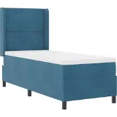 vidaXL Boxspringbed met LED-verlichting, blauw, 80 x 200 cm, fluweel
