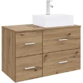 vidaXL Badkamermeubel Set 2 st Artisanaal eiken Bewerkt hout