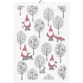 Ekelund Linneväveri Tomteliv keukenhanddoek 35x50 cm Grijs-rood