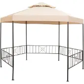 DKD Home Decor Tuinprieel 323x265 cm hexagonaal beige