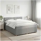 vidaXL Boxspringbed met matras Lichtgrijs 160 x 200 cm Stof