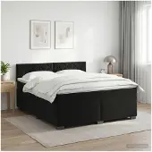 vidaXL Boxspringbed met matras Zwart 140 x 190 cm Fluweel