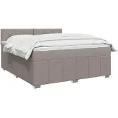 vidaXL Boxspringbed met matras met hoofdeinde Taupe 160 x 200 cm Stof