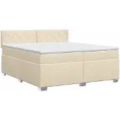 vidaXL Boxspringbed met matras Crèmekleurig 200 x 200 cm Stof