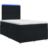 vidaXL Boxspringbed met matras, zwart, 120 x 200 cm, gestoffeerd